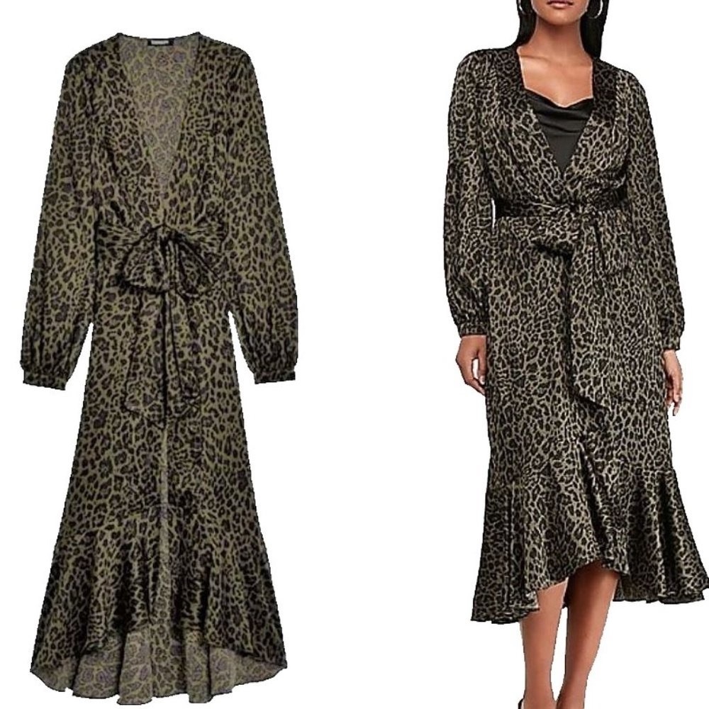 Fabulous Leopard-Print Belted Wrap Kimono Jacket - Size XS - New with Tags